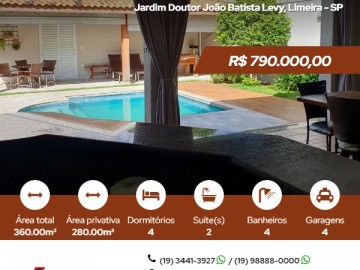 Casa - Venda - Jardim Doutor Joo Batista Levy - Limeira - SP
